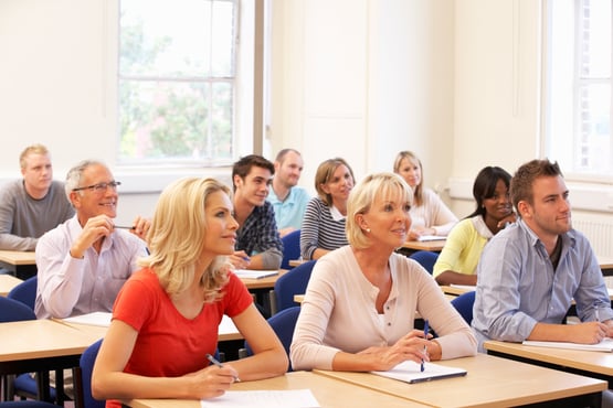 group of students in class